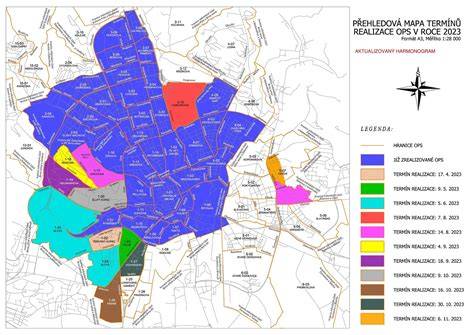 Mapa vyznačených výbehov a zón s vôdzkou v historickom centre mesta