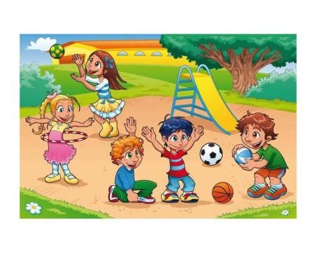 Deti hrajúce sa na hodine florbale