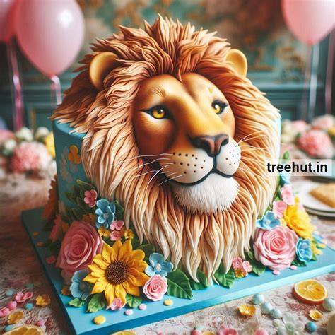 image of lion cake with mane detailing