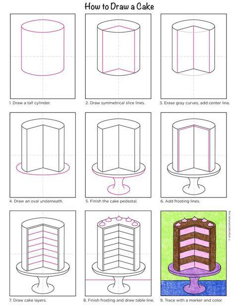 step-by-step cake construction diagram