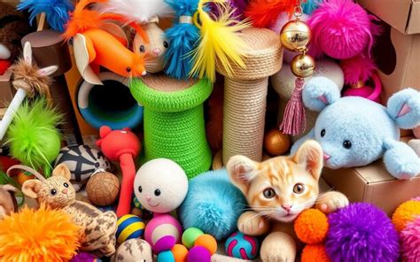 rôzne hračky pre mačky