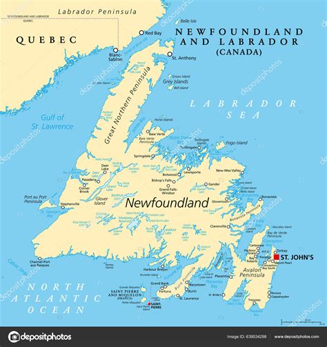 Mapa pôvodu: Newfoundland a kanadský východný pobrežie