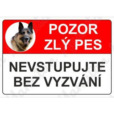 Detailná reklama na drevenú tabuľku Pozor zlý pes