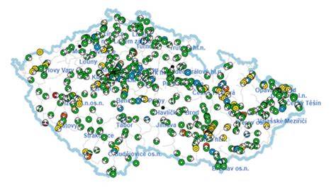 Mapa pohybu van Rooyena a základné lokality jeho chovu