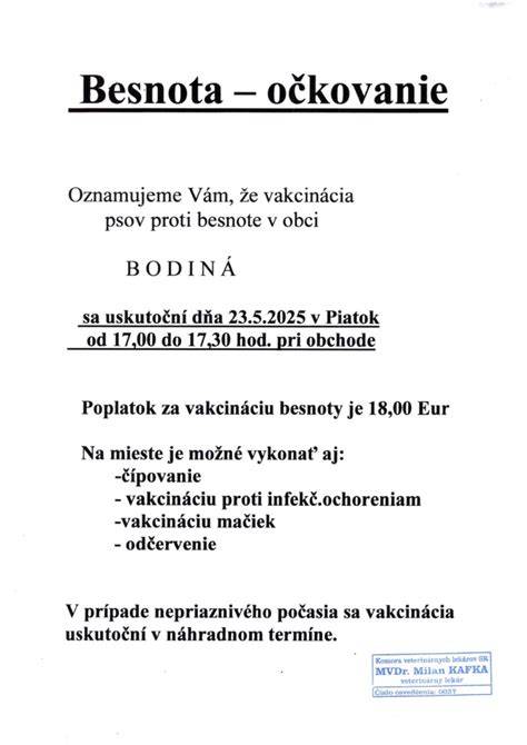 Besnota: mapka rizikových oblastí a povinné očkovanie
