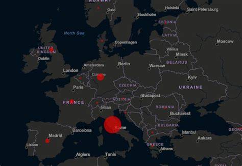 Mapa rozšírenia toy foxteriéra v Európe