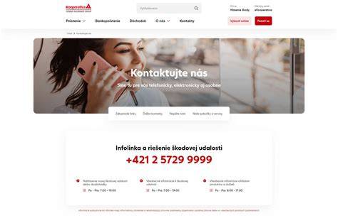 Kontakt a podpora Kooperativa poisťovne
