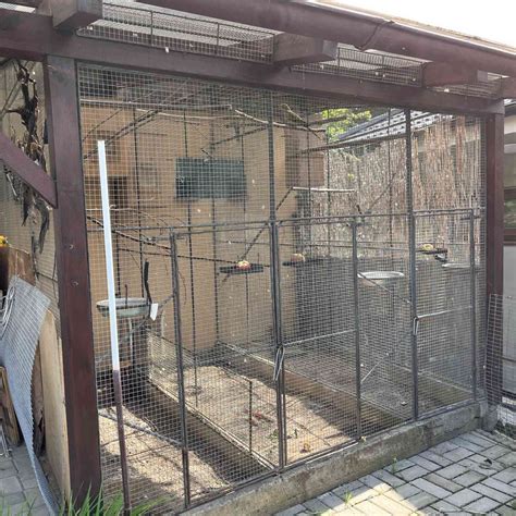 Detailná fotografia konštrukcie voliéry