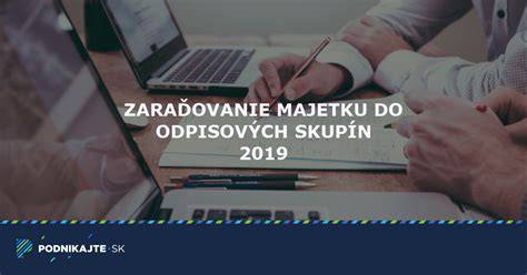 Infografika odpisových skupín a slučiek účtovania majetku