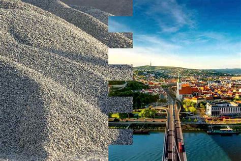 Schematické znázornenie použitia rôznych frakcií štrku v betóne