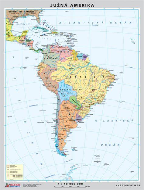 Mapa Južnej Ameriky a Galapág