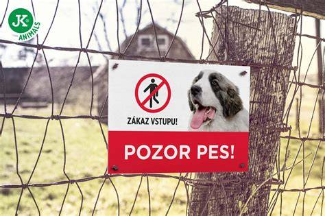 Pozor pes - vhodné umiestnenie na bránu či plot
