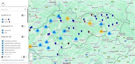 Interaktívna mapa zoznamu záchranných zariadení
