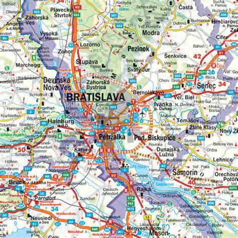 Obrázok mapy Bratislavy a stredovekého Prešporku s náznakom pôvodných častí mesta