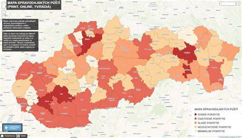 Mapa miest so slobodou tlače a rizikom mediálnych púští