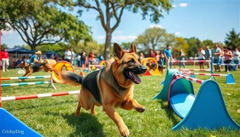 Vizualizácia typických športových aktivít vhodných pre nemeckého ovčiaka