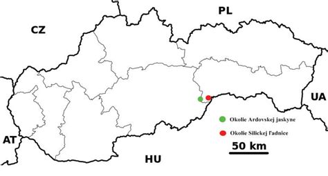 Mapa s vyznačením oblastí s vysokým výskytom kliešťov