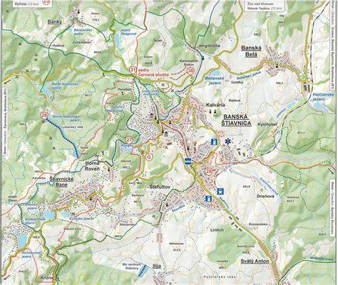 Ilustrácia mapy oblasti Popradu a okolia s trasami taxi služieb
