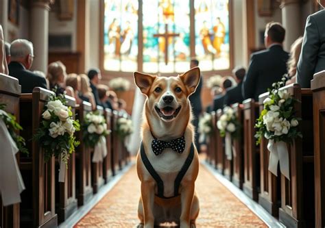 Vtipná ilustrácia psa na svadbe