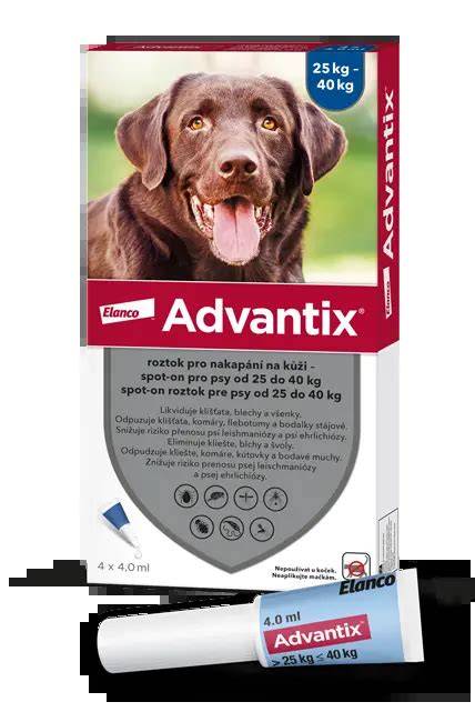 Advantix pipety - príklad tekutej formy antiparazitík